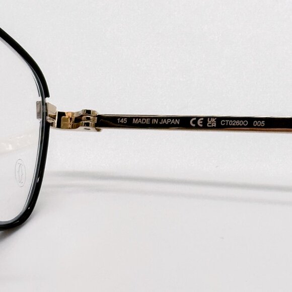 NEW CARTIER CT0260O 005 UNISEX GOLD/BLACK CARTIER EYEGLASSES - Picture 9 of 10
